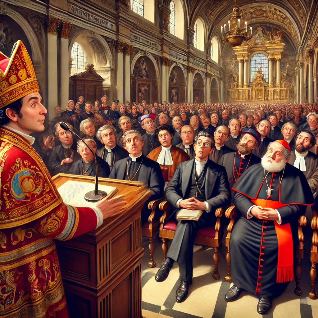 Pope Francis addressing the cardinals